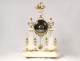 Pendulum gantry Louis XVI gilt bronze white marble vase flowers clock 18th