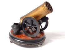 Cigar humidor music box wood barrel barrel system Napoleon III nineteenth