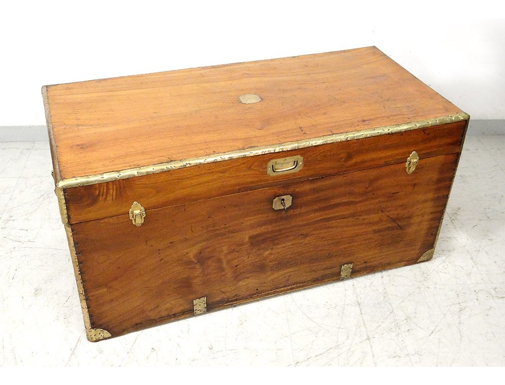 1880's Excelsior Brass Antique Trunk Lock with Receiver & Key - HMS Antique  Trunks
