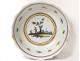 Salad bowl earthenware Nevers character landscape village eighteenth century