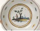 Salad bowl earthenware Nevers character landscape village eighteenth century