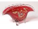 Coupe fan Auguste Jean enamelled glass gilt ribbon Art Nouveau XIXth
