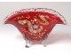 Coupe fan Auguste Jean enamelled glass gilt ribbon Art Nouveau XIXth