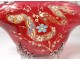Coupe fan Auguste Jean enamelled glass gilt ribbon Art Nouveau XIXth