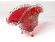 Coupe fan Auguste Jean enamelled glass gilt ribbon Art Nouveau XIXth