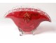 Coupe fan Auguste Jean enamelled glass gilt ribbon Art Nouveau XIXth