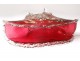 Coupe fan Auguste Jean enamelled glass gilt ribbon Art Nouveau XIXth