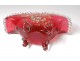 Coupe fan Auguste Jean enamelled glass gilt ribbon Art Nouveau XIXth