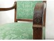 Pair armchairs seats Empire mahogany palmettes armchairs nineteenth century