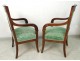 Pair armchairs seats Empire mahogany palmettes armchairs nineteenth century