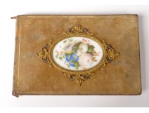 Carnet drawings porcelain miniature bouquet flowers brass gilt nineteenth century