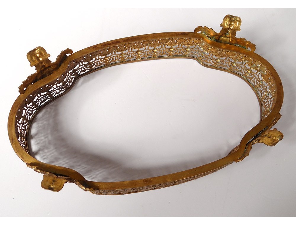 Fruit bowl centerpiece brass golden Baccarat crystal century