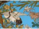 Large flat enamel cloisonne bronze Japan cranes fish carp birds nineteenth