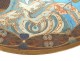 Large flat enamel cloisonne bronze Japan cranes fish carp birds nineteenth