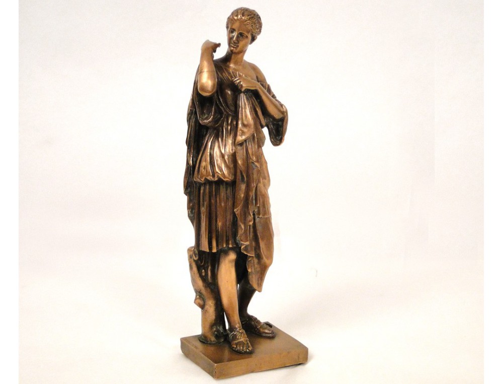 Bronze statue of Diana Gabi signed Barbedienne nineteenth