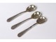 3 spoons with salts solid silver Minerva goldsmith Barrier 15,4gr twentieth century