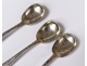 3 spoons with salts solid silver Minerva goldsmith Barrier 15,4gr twentieth century