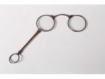 Glasses lorgnon binocle face silver vermeil Napoleon III nineteenth century