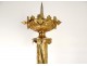 Large pascal candlestick gilded bronze chimeras angels 132cm candlestick nineteenth