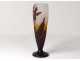Emile Gallé glass paste vase flowers orchids foliage Art Nouveau XIXth