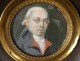 Miniature painted portrait noble man Empire painting nineteenth century