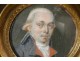 Miniature painted portrait noble man Empire painting nineteenth century