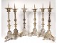 6 bronze candlesticks shells medallion altar church nineteenth century