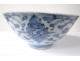 Chinese porcelain bowl white-blue flowers foliage Qianlong signed eighteenth