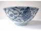 Chinese porcelain bowl white-blue flowers foliage Qianlong signed eighteenth