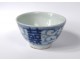 Pett sake bowl Chinese porcelain white-blue bat flowers eighteenth