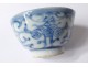 Pett sake bowl Chinese porcelain white-blue bat flowers eighteenth