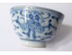 Pett sake bowl Chinese porcelain white-blue bat flowers eighteenth