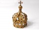 Small crown virgin statue golden brass rhinestone flowers crown nineteenth century