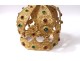 Small crown virgin statue golden brass rhinestone flowers crown nineteenth century