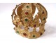 Small crown virgin statue golden brass rhinestone flowers crown nineteenth century
