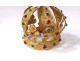 Small crown virgin statue golden brass rhinestone flowers crown nineteenth century
