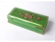 Green opaline paperweight Baccarat gilding flowers box snuff box nineteenth