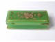 Green opaline paperweight Baccarat gilding flowers box snuff box nineteenth