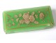 Green opaline paperweight Baccarat gilding flowers box snuff box nineteenth