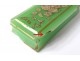 Green opaline paperweight Baccarat gilding flowers box snuff box nineteenth