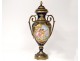 Cassolette vase pot covered porcelain Sèvres scene gallant gilt bronze 19th