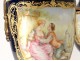 Pair covered pots porcelain vase Sèvres Longpré gallant bronze scene 19th