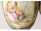 Pair covered pots porcelain vase Sèvres Longpré gallant bronze scene 19th