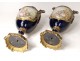 Pair covered pots porcelain vase Sèvres Longpré gallant bronze scene 19th