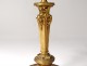 Pair candlesticks gilded bronze House Odiot lions palmettes nineteenth