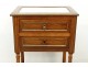 Bedside table Louis XVI mahogany white marble gilded brass Napoleon III nineteenth