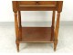 Bedside table Louis XVI mahogany white marble gilded brass Napoleon III nineteenth
