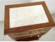 Bedside table Louis XVI mahogany white marble gilded brass Napoleon III nineteenth