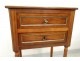 Bedside table Louis XVI mahogany white marble gilded brass Napoleon III nineteenth
