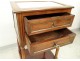 Bedside table Louis XVI mahogany white marble gilded brass Napoleon III nineteenth